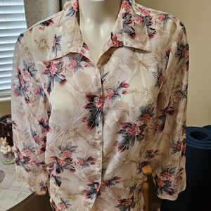 Notations Floral Print Blouse
